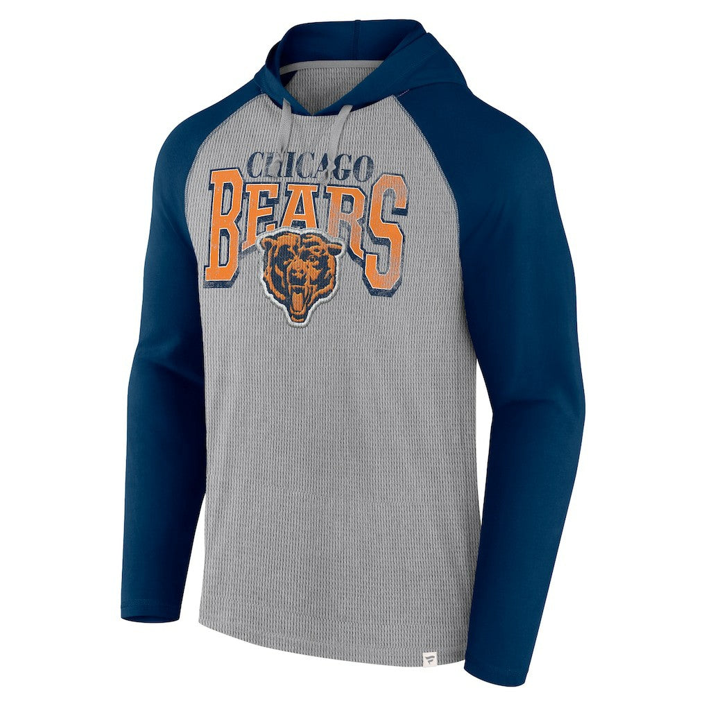Chicago Bears Under Center Long Sleeve Hoodie T-Shirt - Gray/Navy Hoodies
