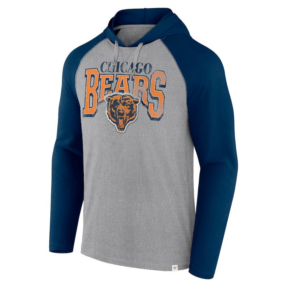 Chicago Bears Under Center Long Sleeve Hoodie T-Shirt - Gray/Navy Hoodies