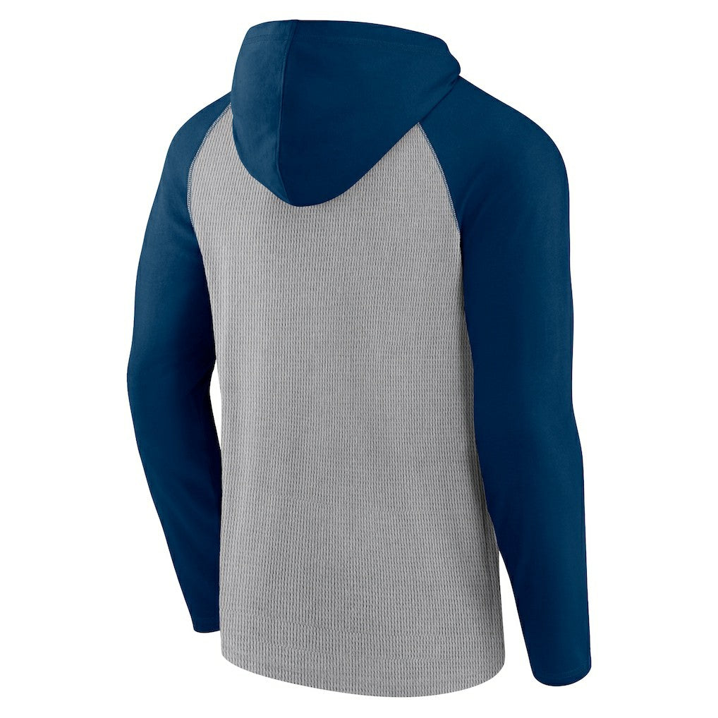 Chicago Bears Under Center Long Sleeve Hoodie T-Shirt - Gray/Navy Hoodies