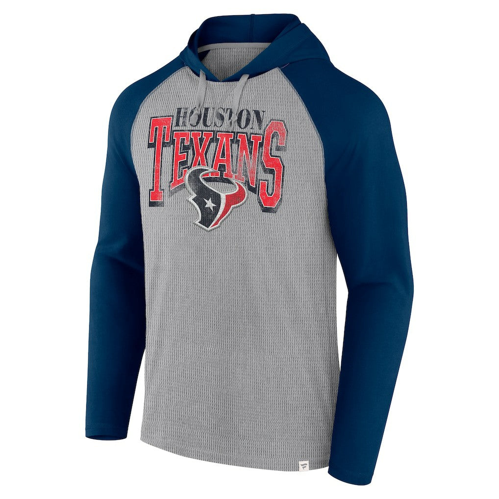Houston Texans Under Center Long Sleeve Hoodie T-Shirt - Gray/Navy Hoodies