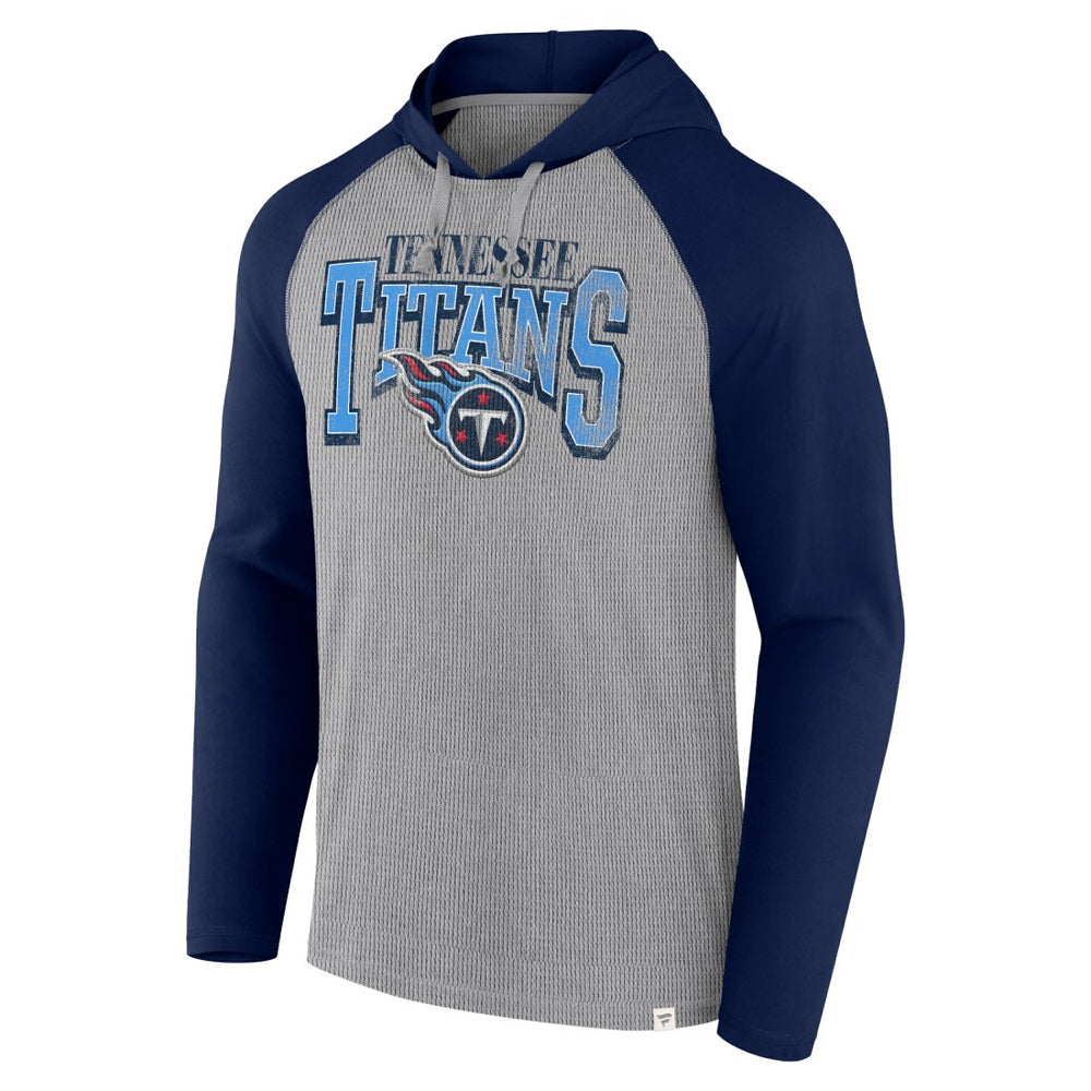 Tennessee Titans Under Center Long Sleeve Hoodie T-Shirt - Gray/Navy Hoodies
