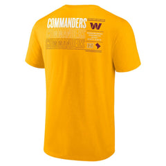 Washington Commanders Repeat Stats T-Shirt - Gold T-shirts