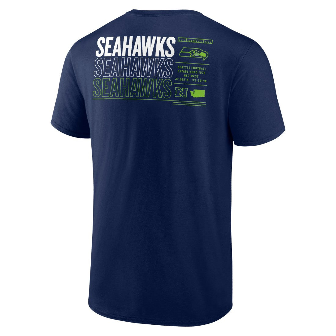 Seattle Seahawks Repeat Stats T-Shirt - College Navy T-shirts