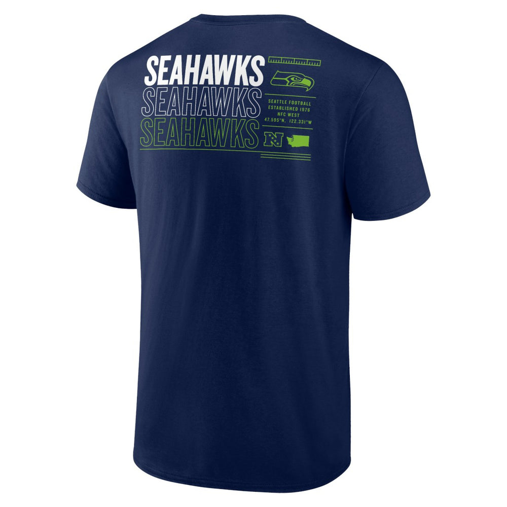Seattle Seahawks Repeat Stats T-Shirt - College Navy T-shirts
