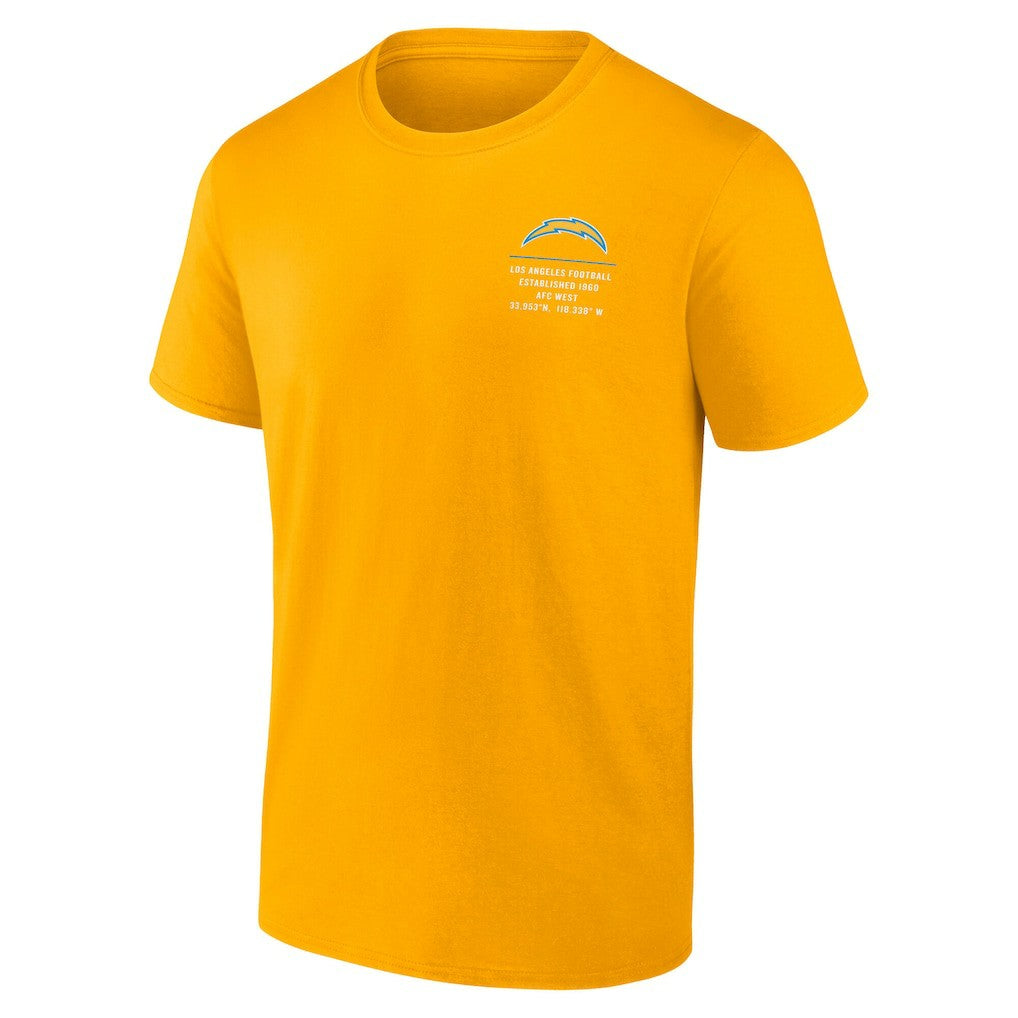 Los Angeles Chargers Repeat Stats T-Shirt - Gold T-shirts