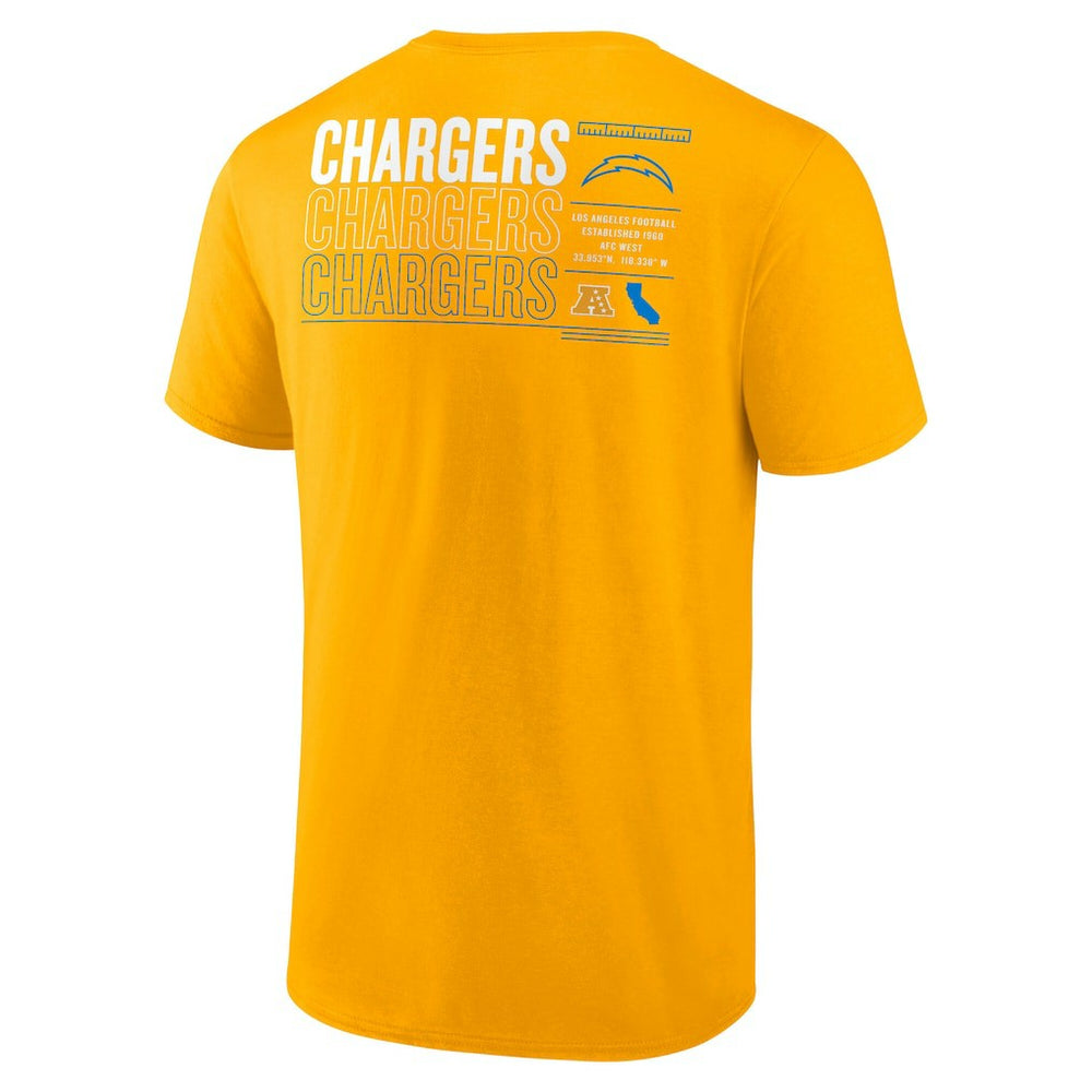 Los Angeles Chargers Repeat Stats T-Shirt - Gold T-shirts