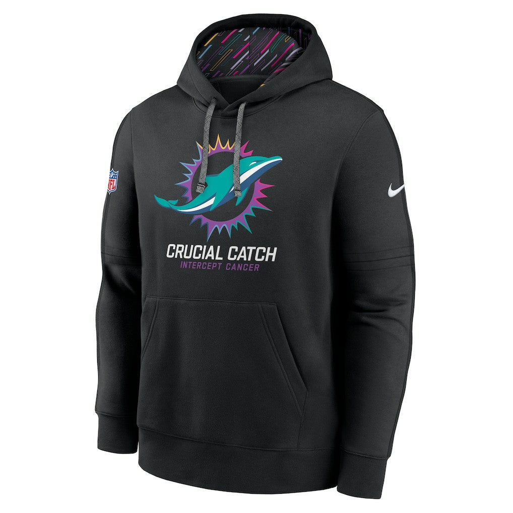 Miami Dolphins 2024 NFL Crucial Catch Club Pullover Hoodie - Black Hoodies