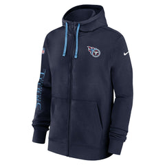 Tennessee Titans 2024 Sideline Club Full-Zip Hoodie - Navy Hoodies