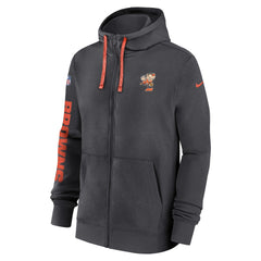 Cleveland Browns 2024 Sideline Club Full-Zip Hoodie - Anthracite Hoodies