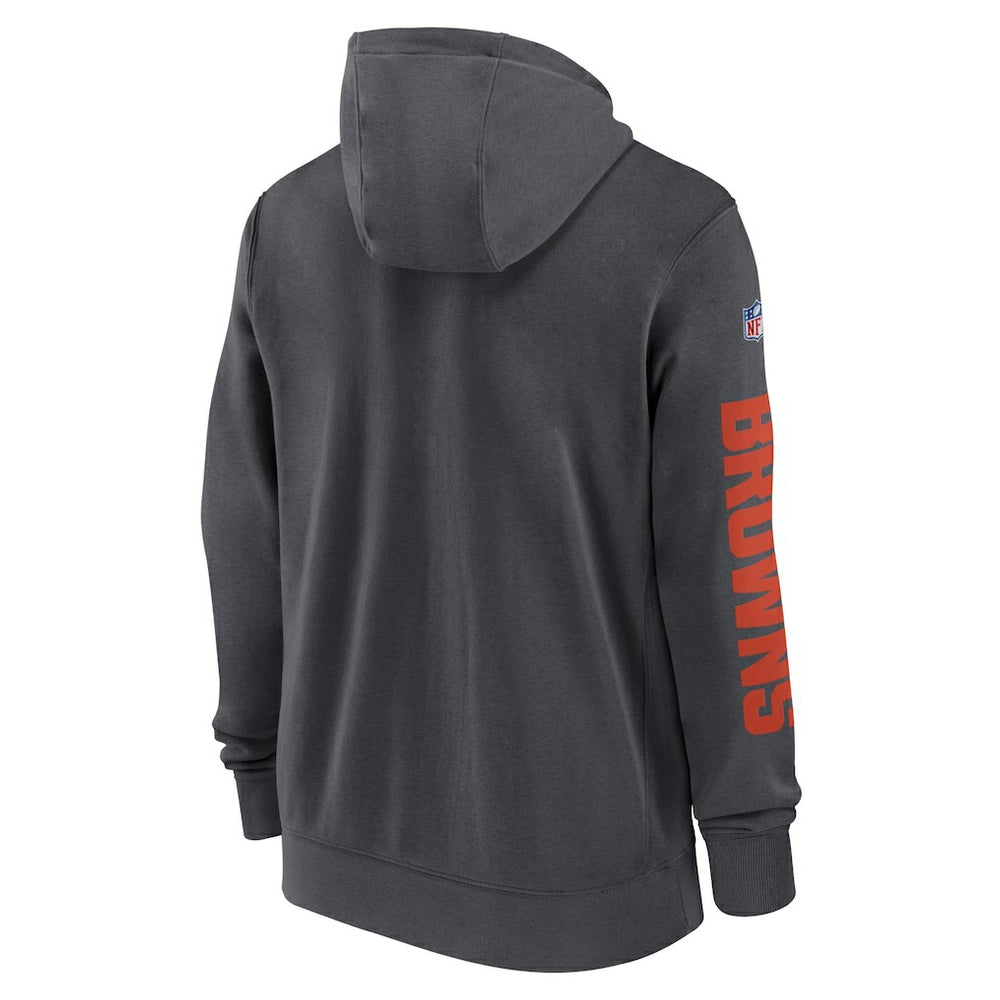 Cleveland Browns 2024 Sideline Club Full-Zip Hoodie - Anthracite Hoodies