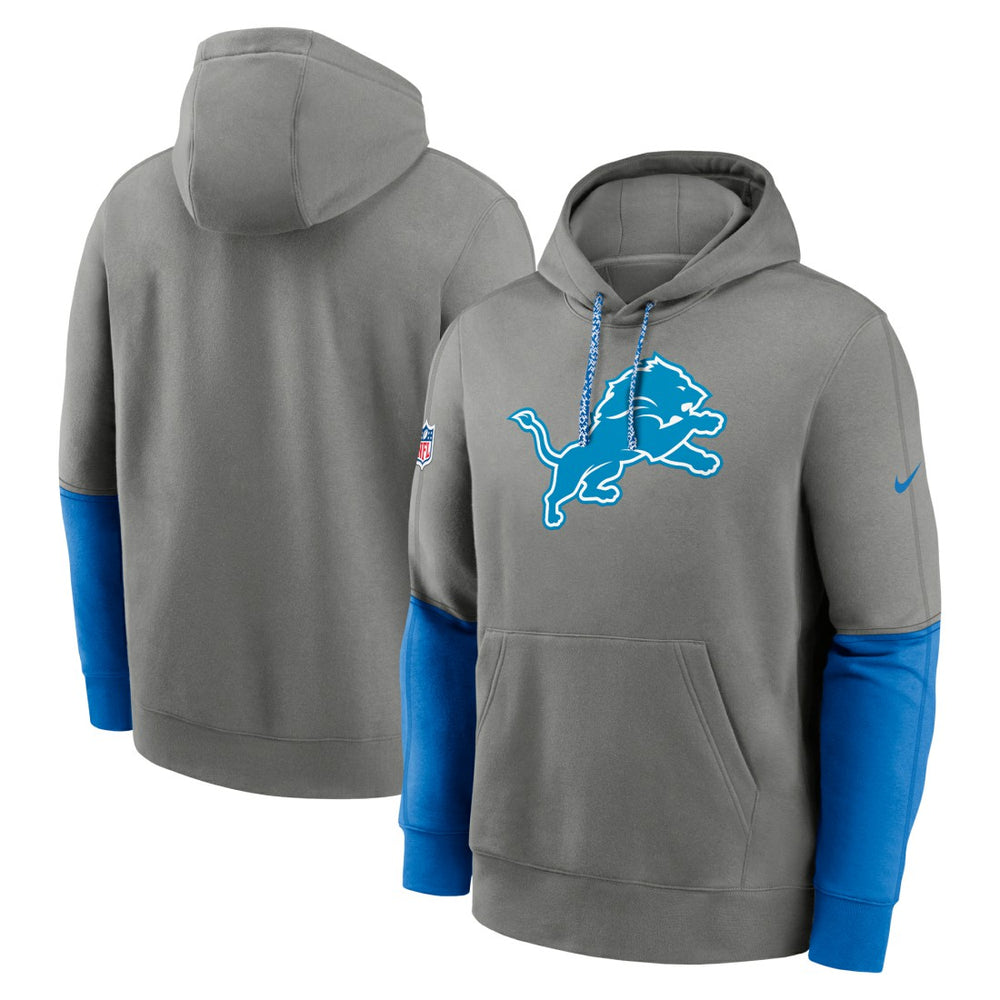 Detroit Lions 2024 Sideline Club Pullover Hoodie - Gray Hoodies