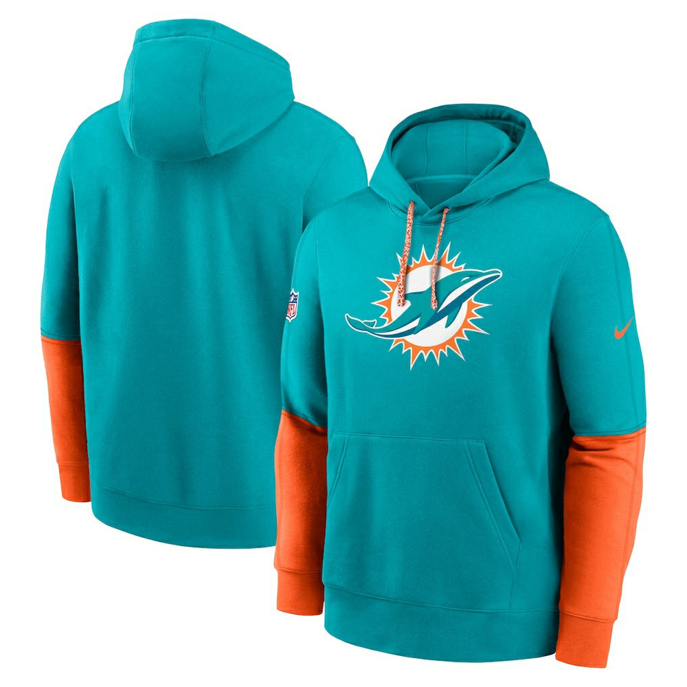 Miami Dolphins 2024 Sideline Club Pullover Hoodie - Aqua Hoodies
