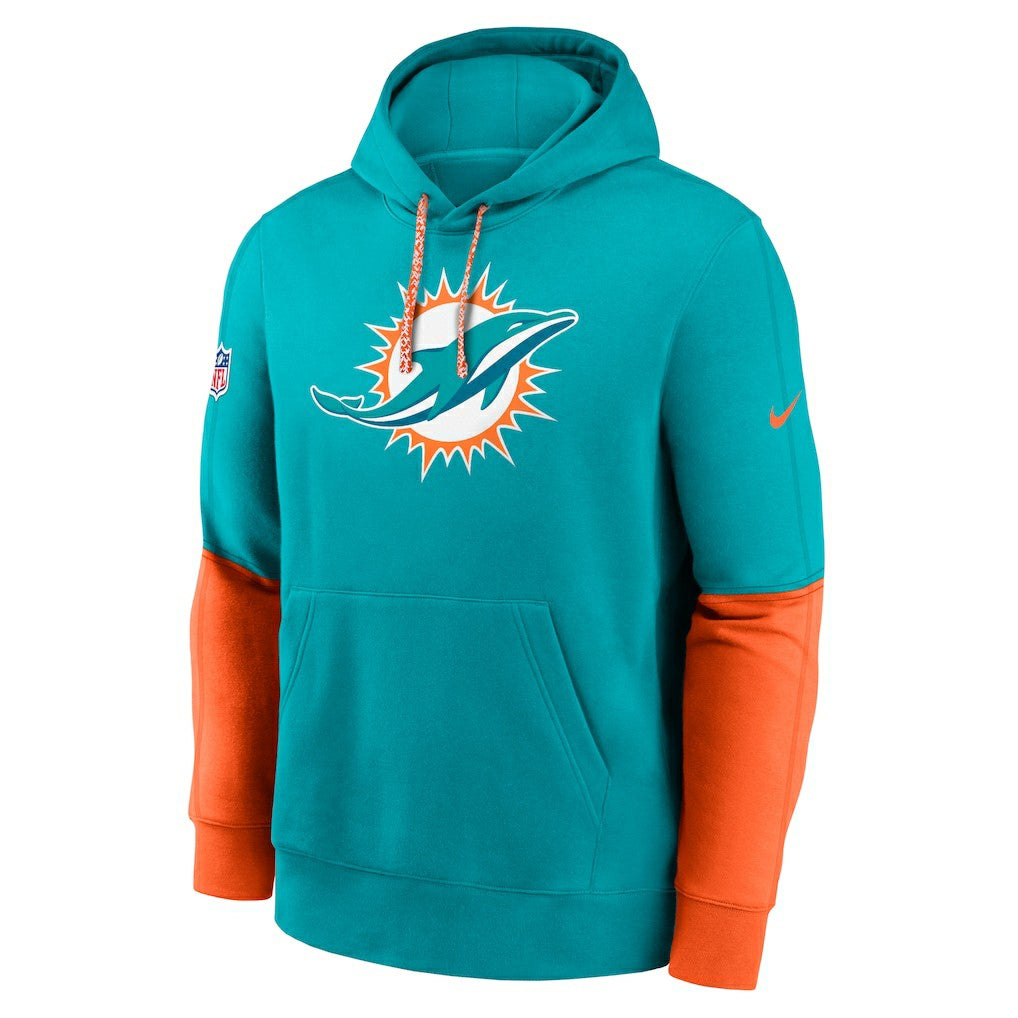 Miami Dolphins 2024 Sideline Club Pullover Hoodie - Aqua Hoodies