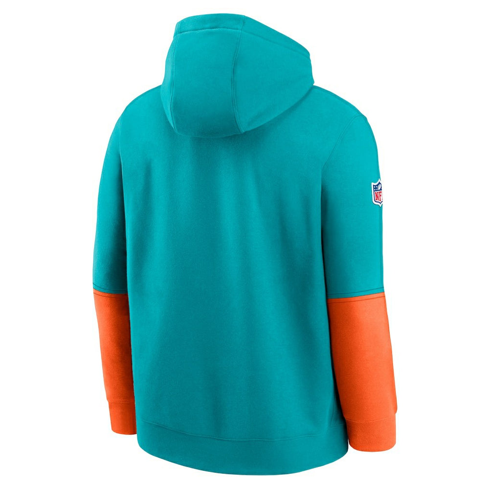 Miami Dolphins 2024 Sideline Club Pullover Hoodie - Aqua Hoodies