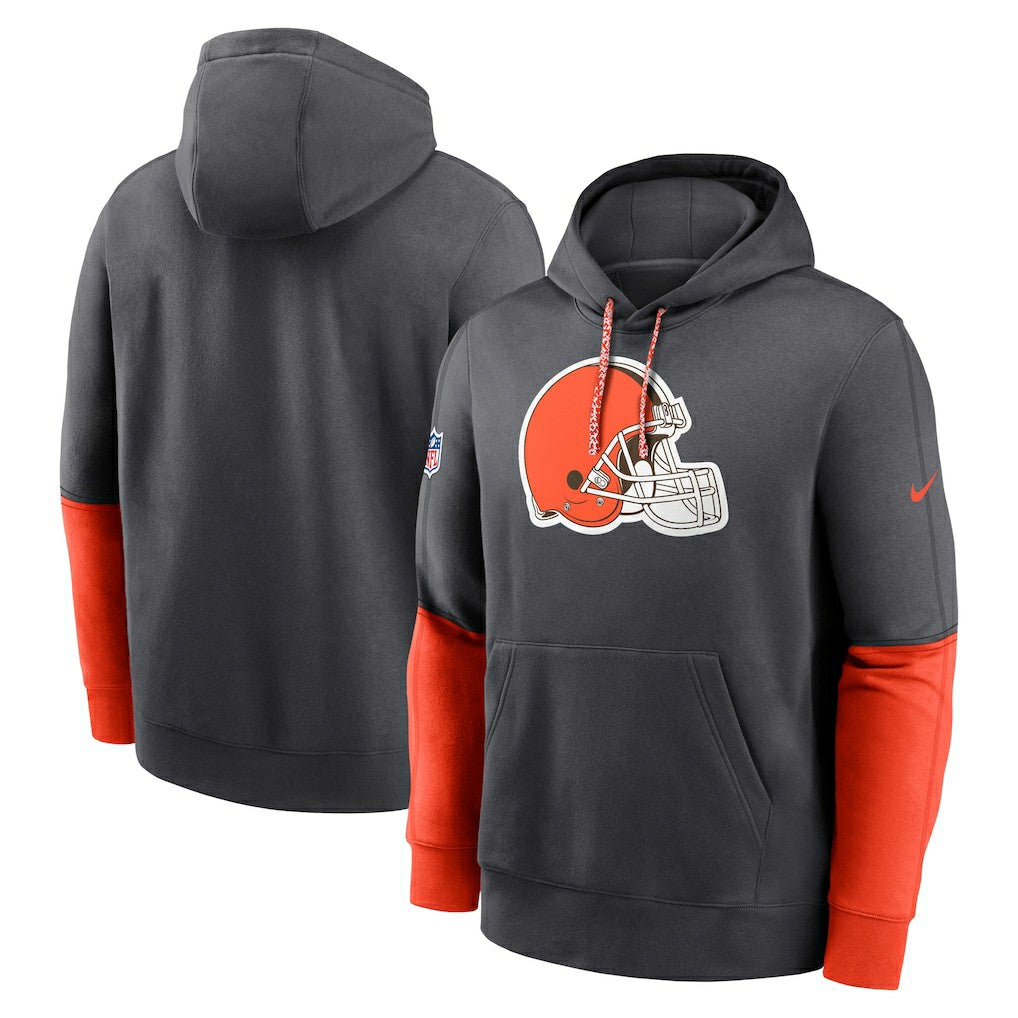 Cleveland Browns 2024 Sideline Club Pullover Hoodie - Anthracite Hoodies