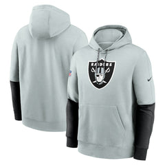 Las Vegas Raiders 2024 Sideline Club Pullover Hoodie - Silver Hoodies