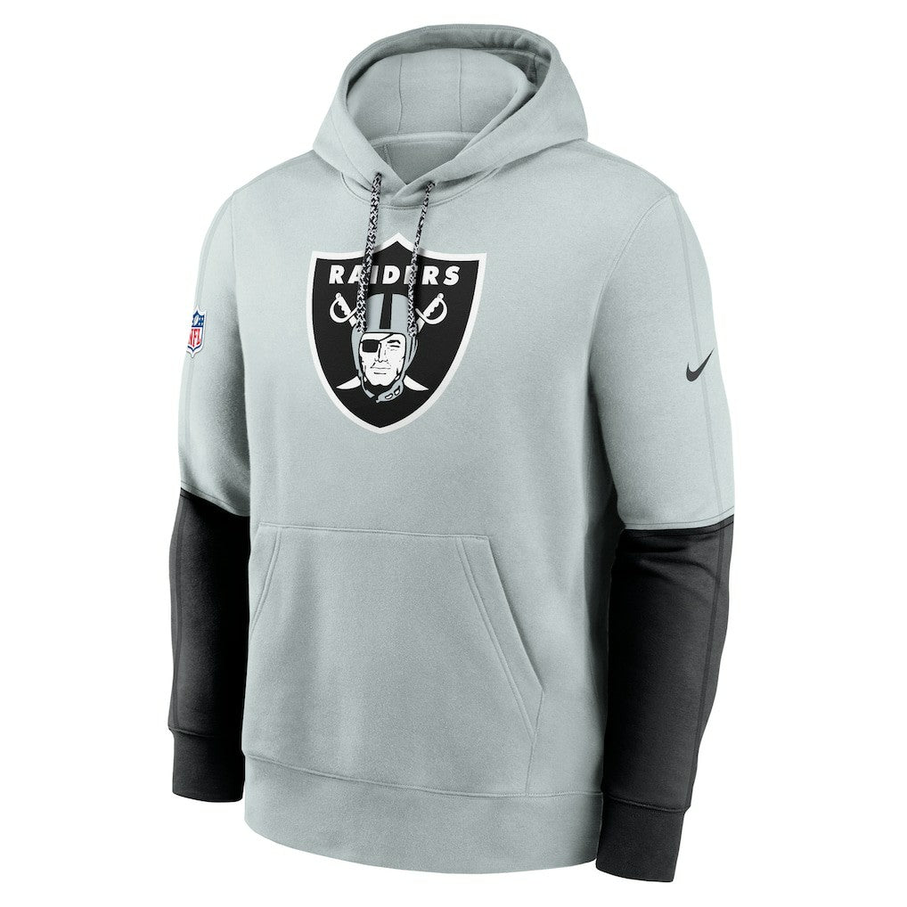 Las Vegas Raiders 2024 Sideline Club Pullover Hoodie - Silver Hoodies