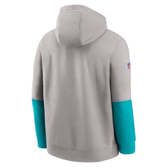 Miami Dolphins 2024 Sideline Club Pullover Hoodie - Gray Hoodies