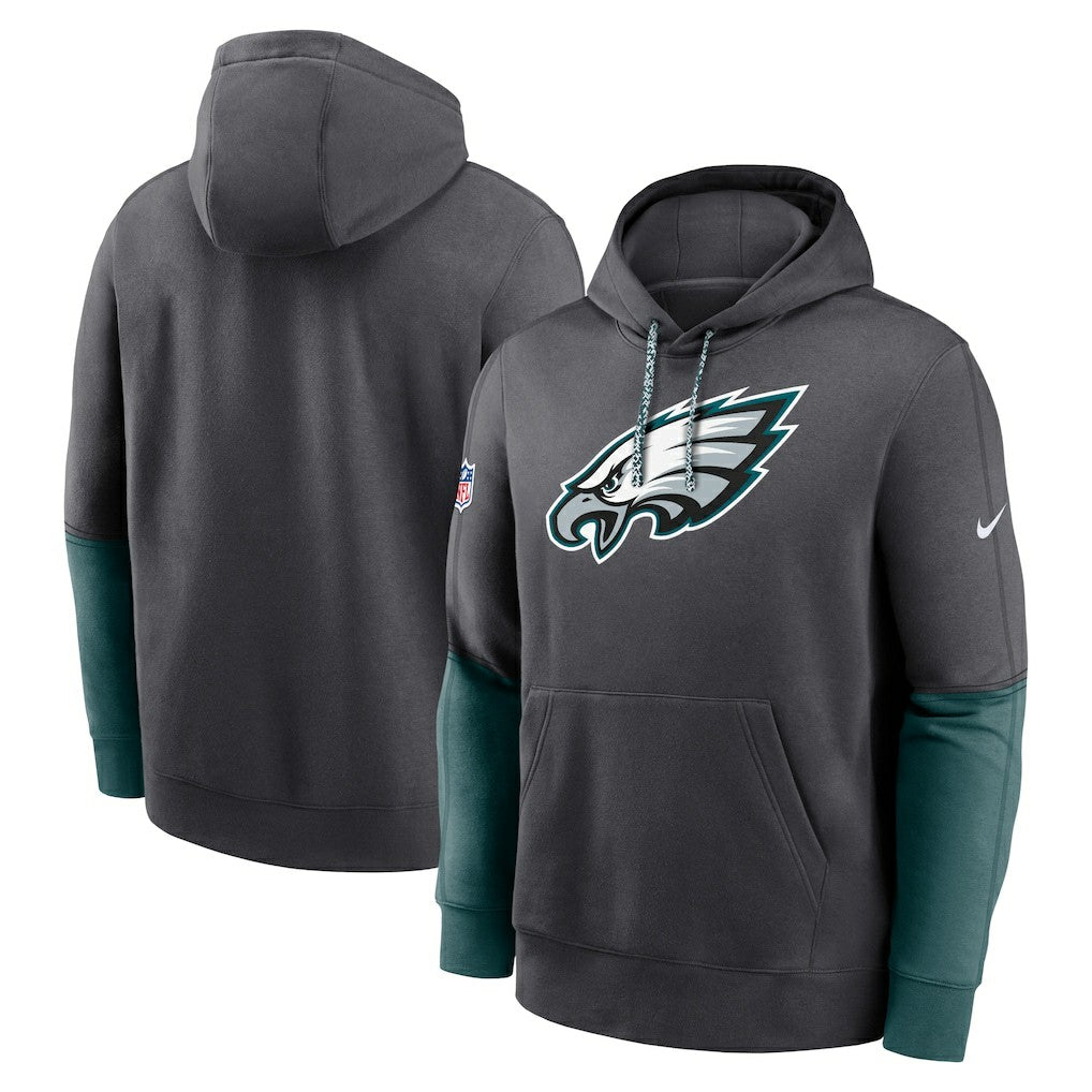 Philadelphia Eagles 2024 Sideline Club Pullover Hoodie - Anthracite Hoodies