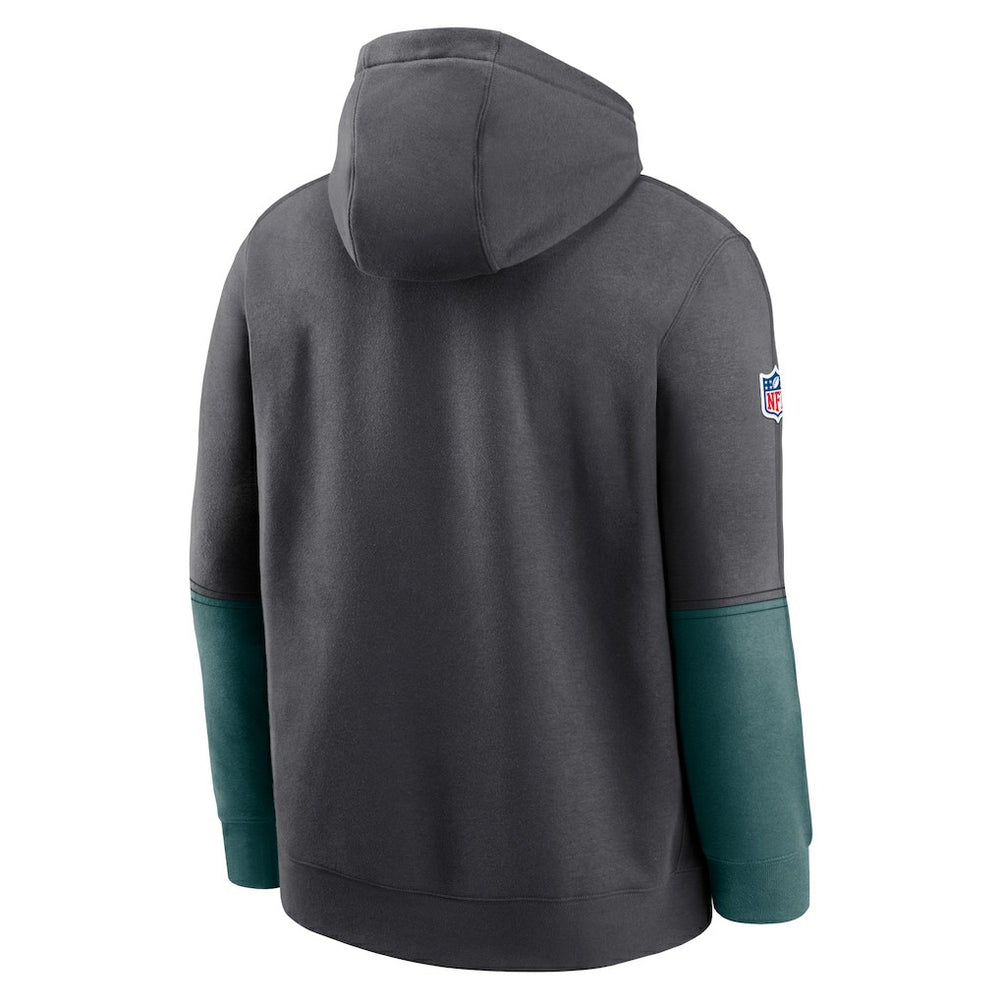 Philadelphia Eagles 2024 Sideline Club Pullover Hoodie - Anthracite Hoodies