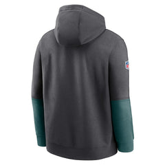 Philadelphia Eagles 2024 Sideline Club Pullover Hoodie - Anthracite Hoodies