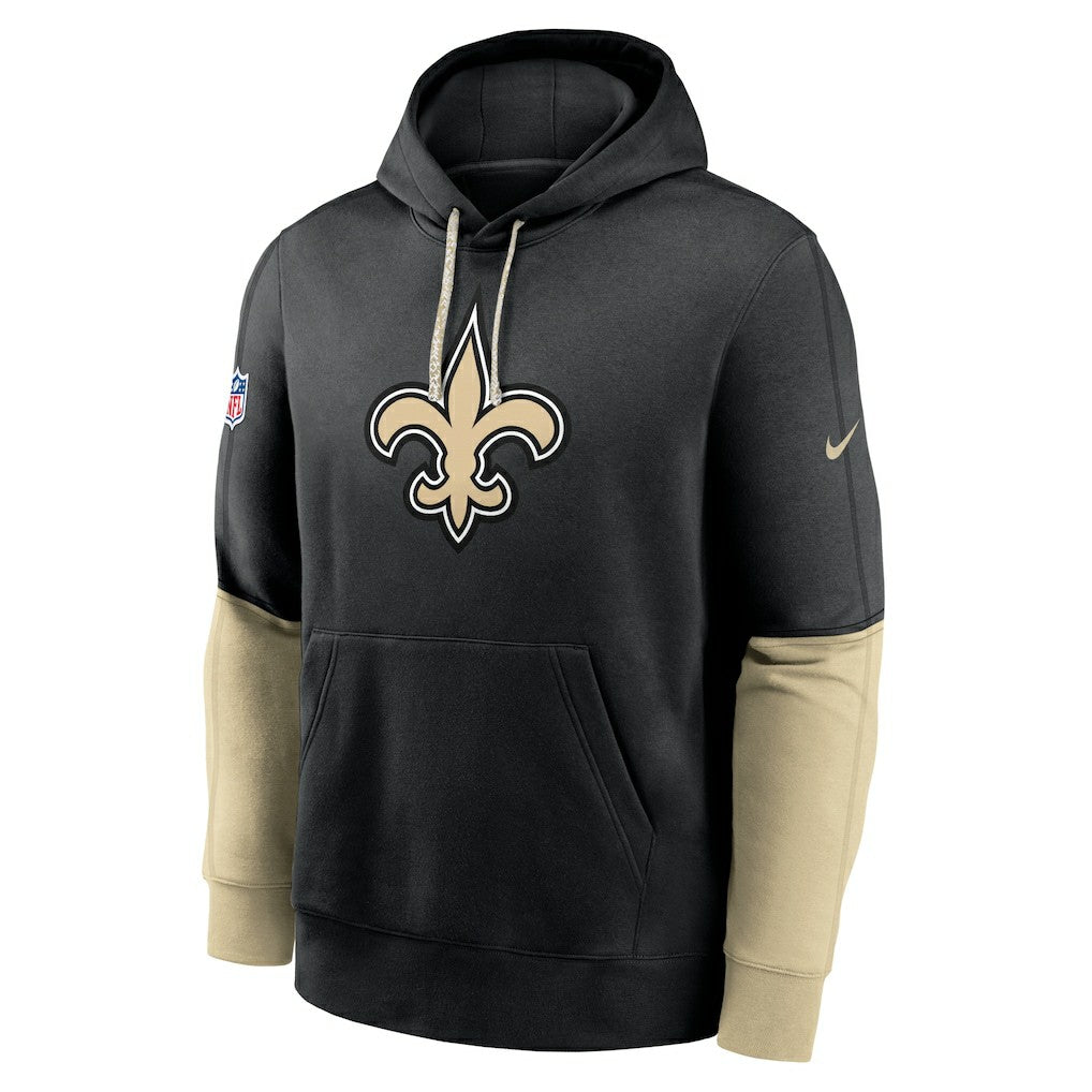New Orleans Saints 2024 Sideline Club Pullover Hoodie - Black Hoodies