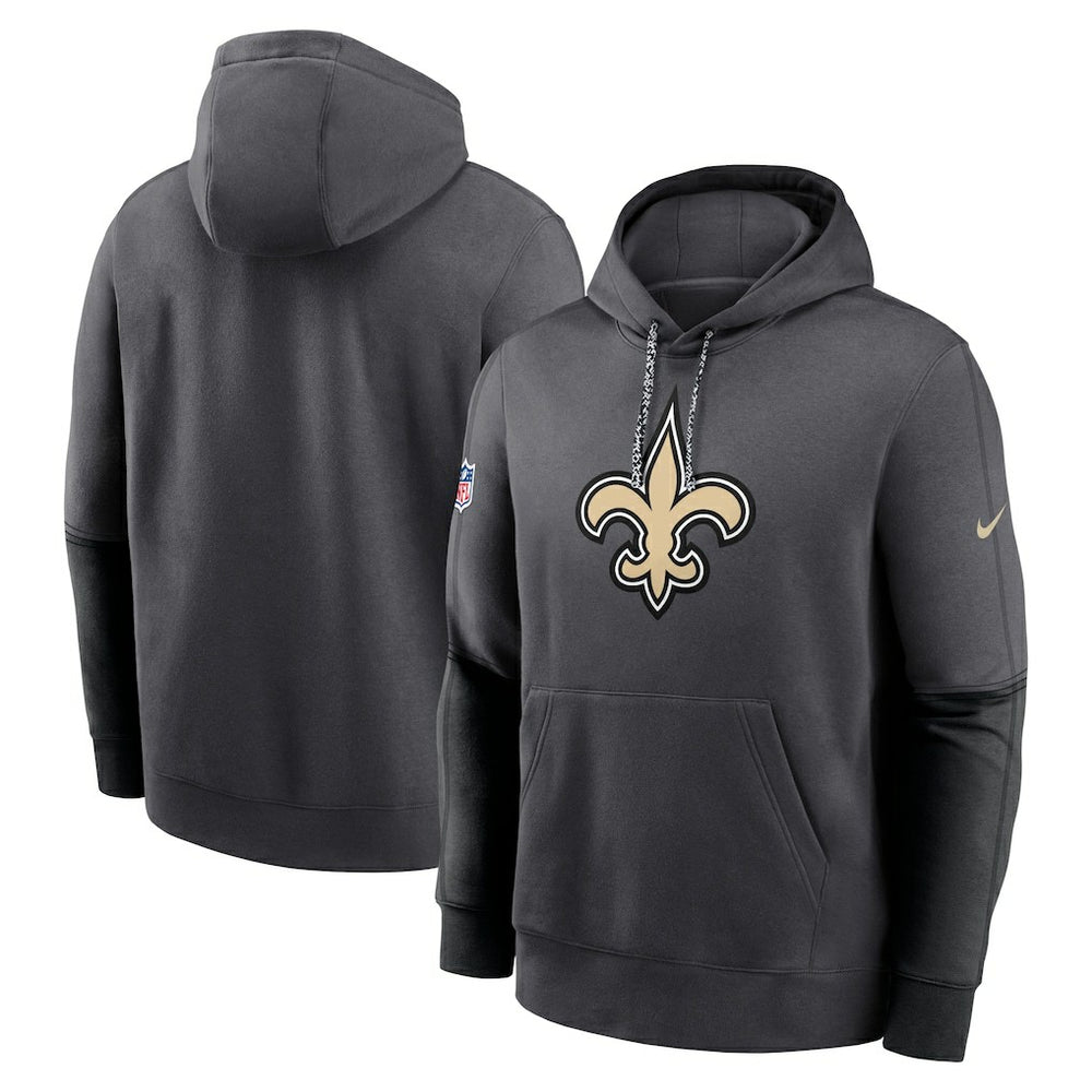 New Orleans Saints 2024 Sideline Club Pullover Hoodie - Anthracite Hoodies