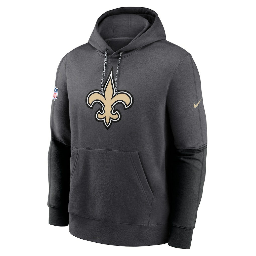 New Orleans Saints 2024 Sideline Club Pullover Hoodie - Anthracite Hoodies