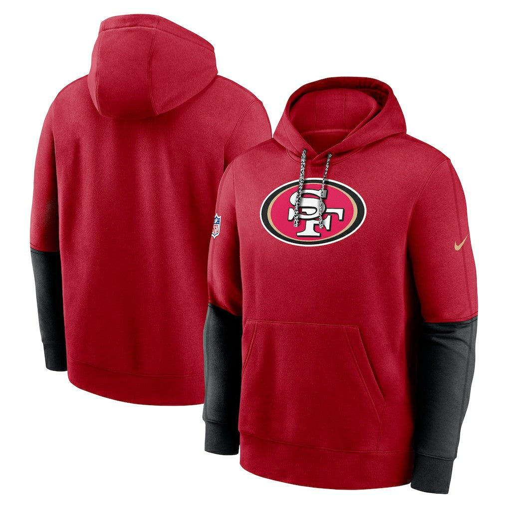 San Francisco 49ers 2024 Sideline Club Pullover Hoodie - Scarlet Hoodies