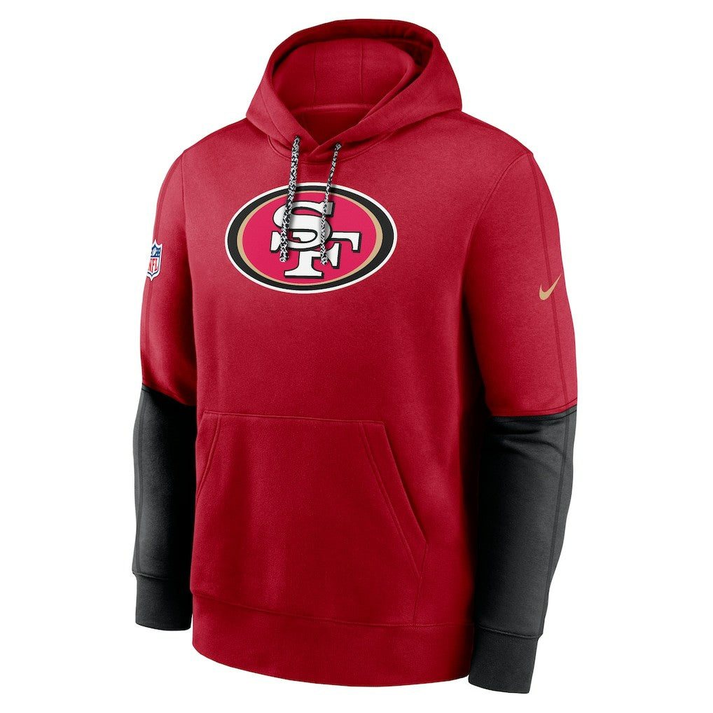 San Francisco 49ers 2024 Sideline Club Pullover Hoodie - Scarlet Hoodies