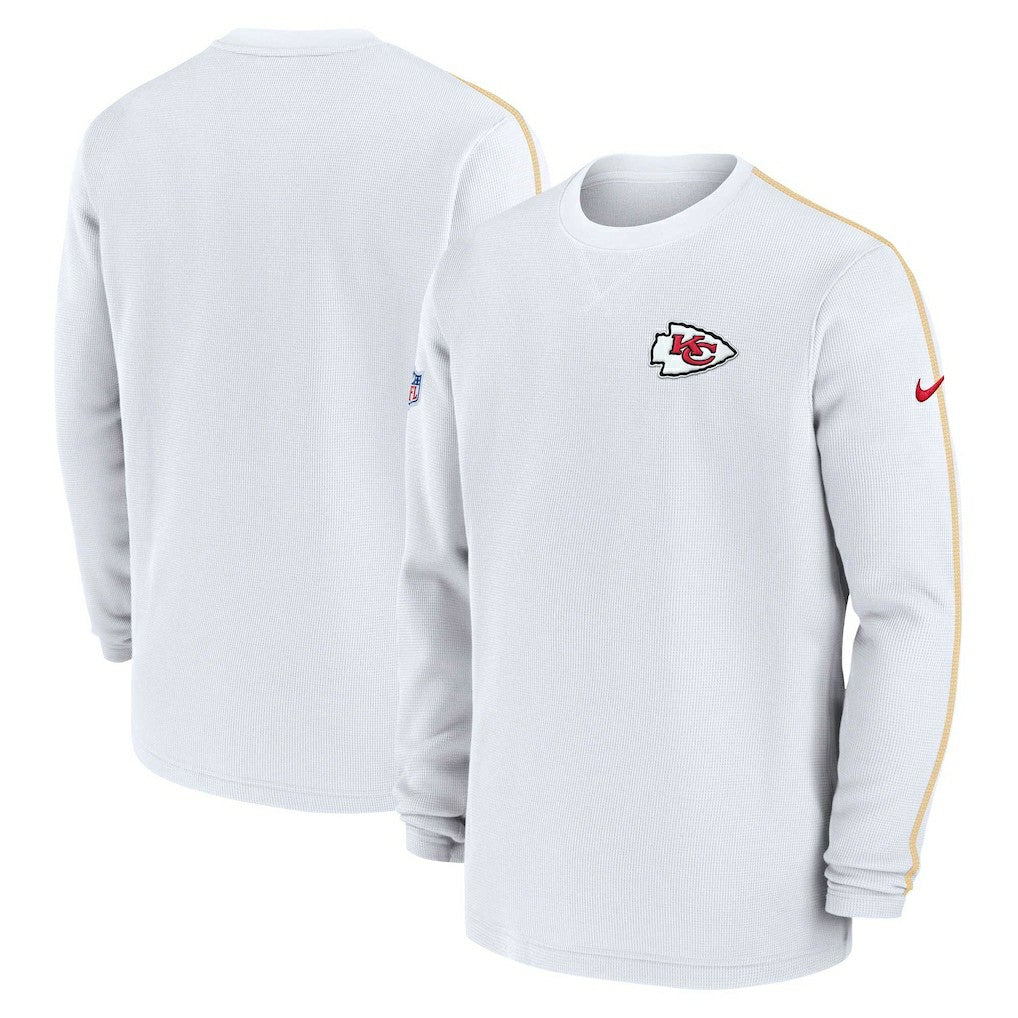 Kansas City Chiefs 2024 Sideline Coaches Long Sleeve Top - White Tops