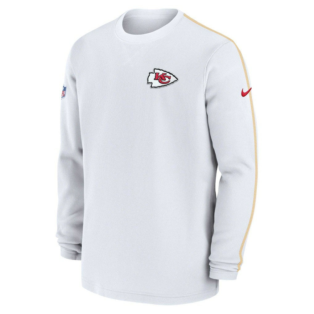 Kansas City Chiefs 2024 Sideline Coaches Long Sleeve Top - White Tops