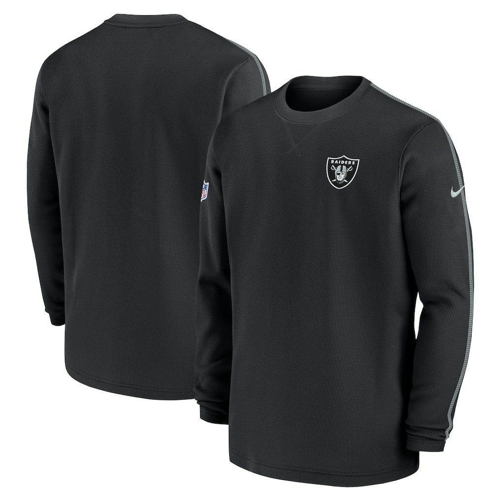 Las Vegas Raiders 2024 Sideline Coaches Long Sleeve Top - Black Tops