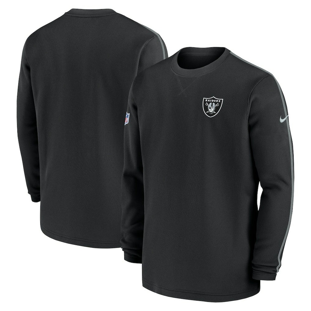 Las Vegas Raiders 2024 Sideline Coaches Long Sleeve Top - Black Tops