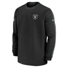 Las Vegas Raiders 2024 Sideline Coaches Long Sleeve Top - Black Tops