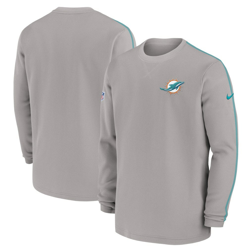 Miami Dolphins 2024 Sideline Coaches Long Sleeve Top - Gray Tops