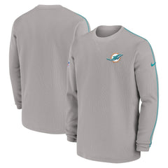 Miami Dolphins 2024 Sideline Coaches Long Sleeve Top - Gray Tops