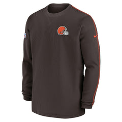 Cleveland Browns 2024 Sideline Coaches Long Sleeve Top - Brown Tops