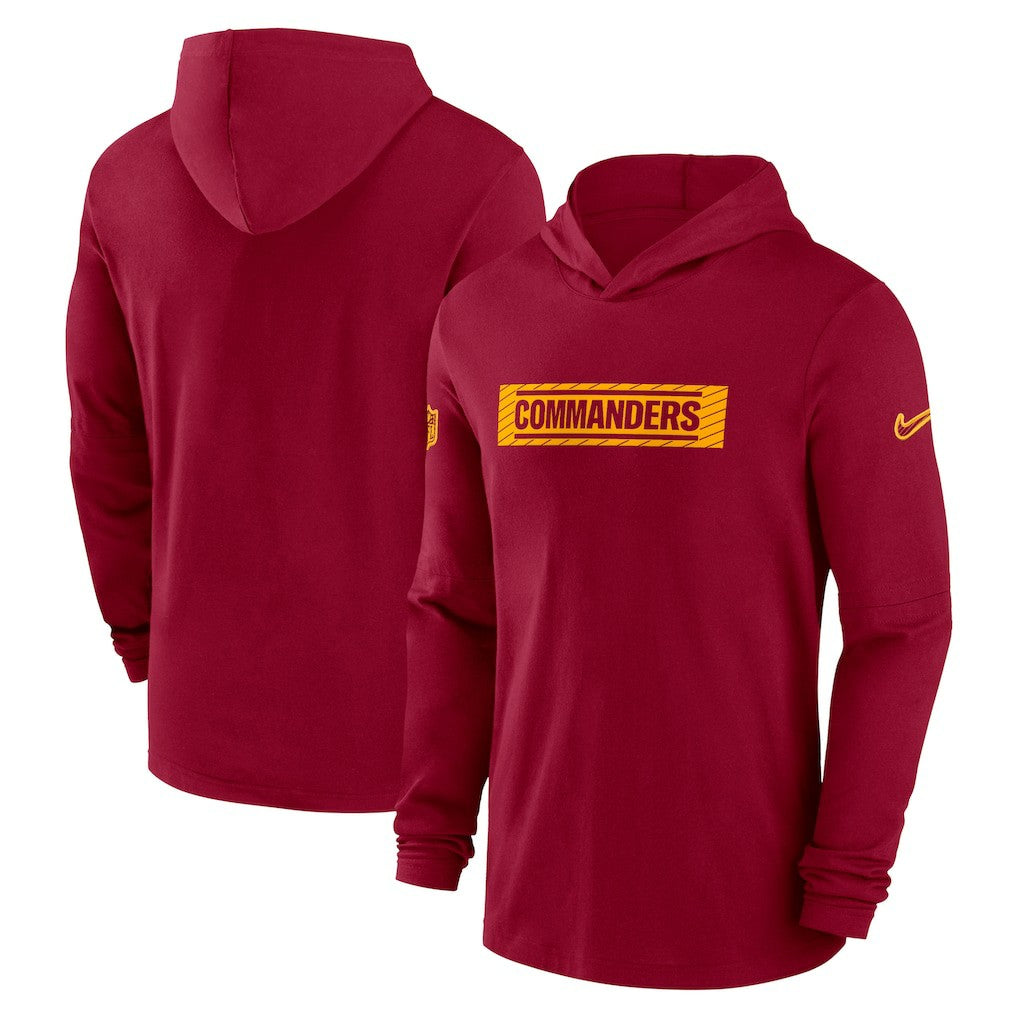 Washington Commanders 2024/25 Sideline Performance Long Sleeve Hoodie T-Shirt - Burgundy Hoodies
