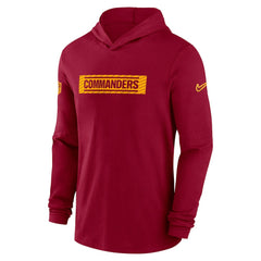 Washington Commanders 2024/25 Sideline Performance Long Sleeve Hoodie T-Shirt - Burgundy Hoodies