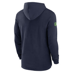 Seattle Seahawks 2024/25 Sideline Performance Long Sleeve Hoodie T-Shirt - College Navy Hoodies
