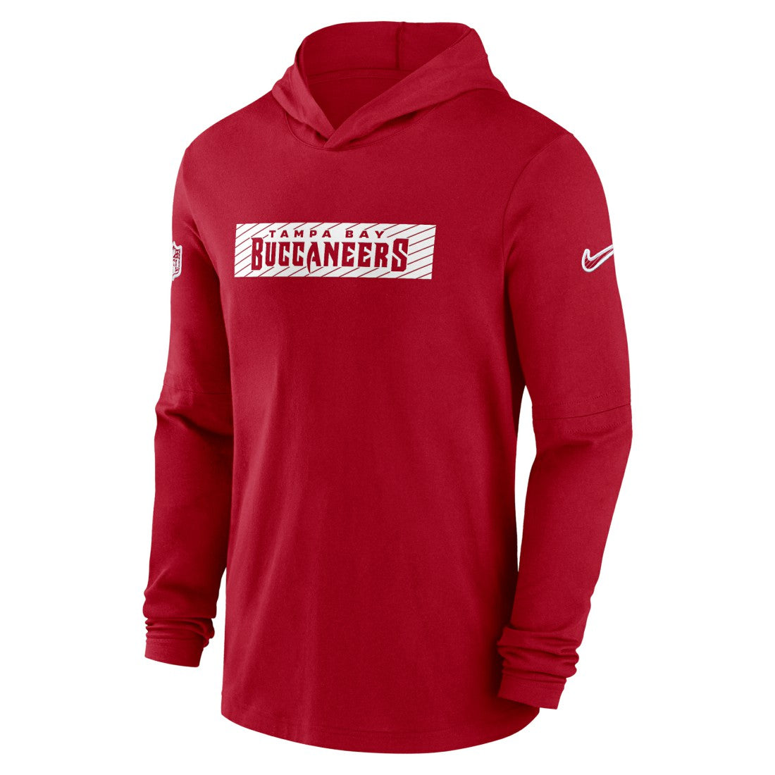 Tampa Bay Buccaneers 2024/25 Sideline Performance Long Sleeve Hoodie T-Shirt - Red Hoodies
