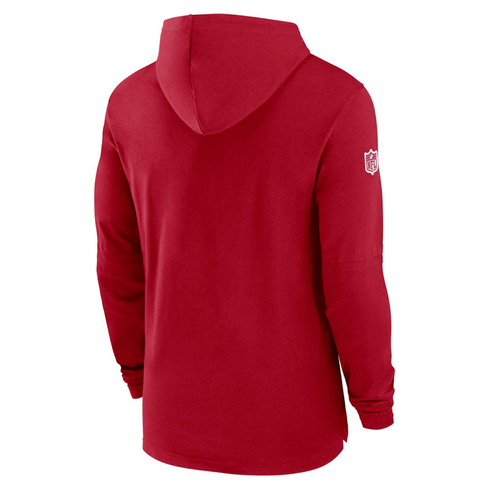Tampa Bay Buccaneers 2024/25 Sideline Performance Long Sleeve Hoodie T-Shirt - Red Hoodies