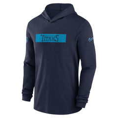Tennessee Titans 2024/25 Sideline Performance Long Sleeve Hoodie T-Shirt - Navy Hoodies