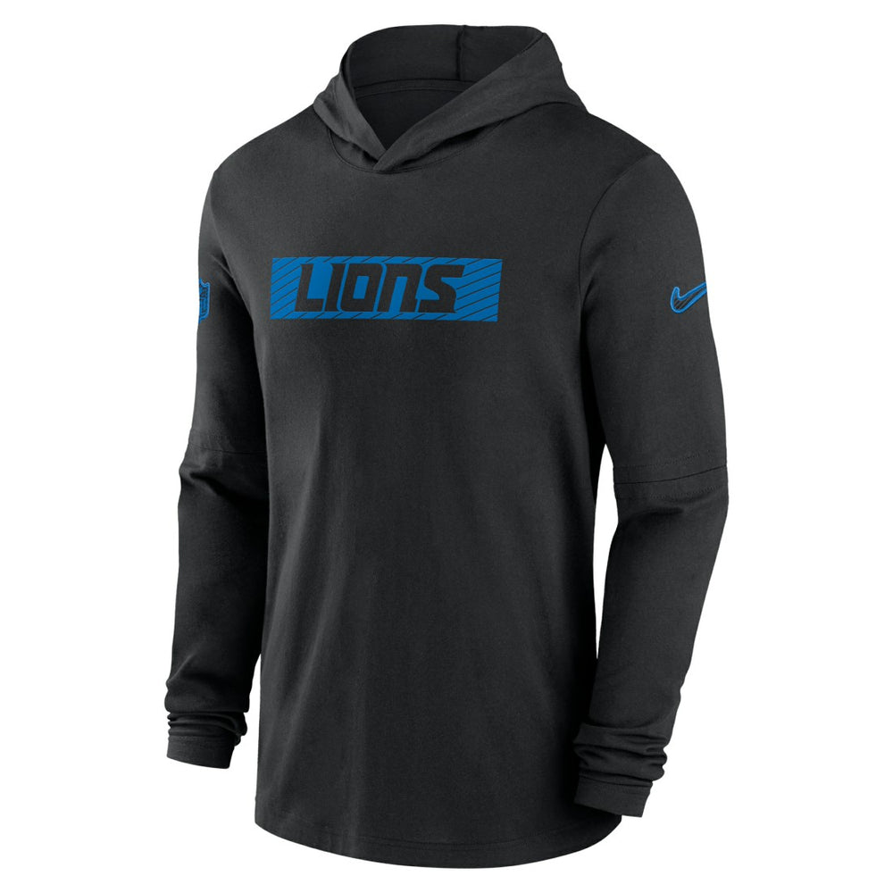 Detroit Lions 2024/25 Sideline Performance Long Sleeve Hoodie T-Shirt - Black Hoodies