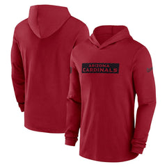 Arizona Cardinals 2024/25 Sideline Performance Long Sleeve Hoodie T-Shirt - Cardinal Hoodies