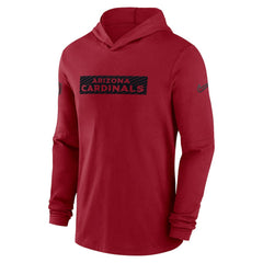 Arizona Cardinals 2024/25 Sideline Performance Long Sleeve Hoodie T-Shirt - Cardinal Hoodies