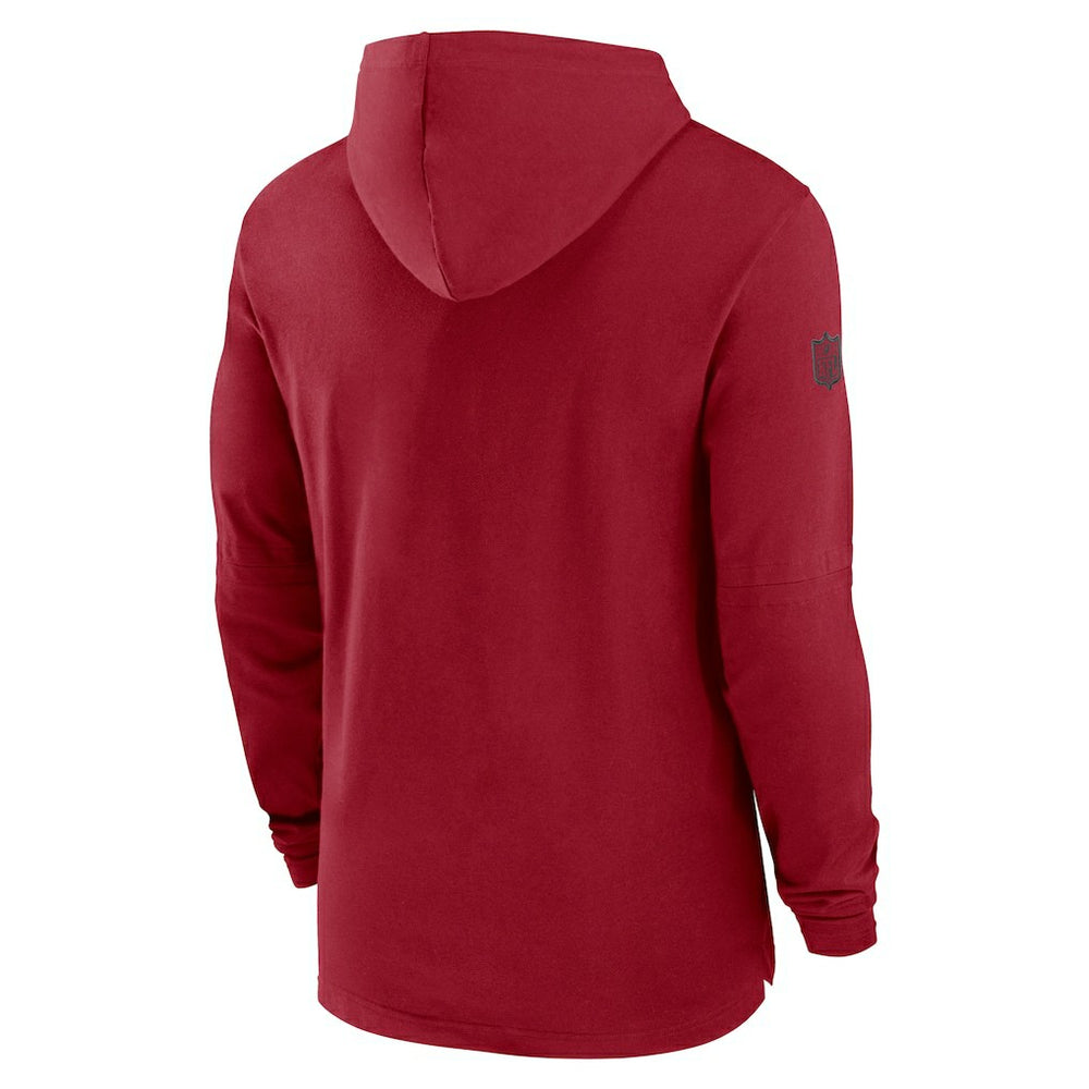 Arizona Cardinals 2024/25 Sideline Performance Long Sleeve Hoodie T-Shirt - Cardinal Hoodies