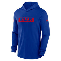 Buffalo Bills 2024/25 Sideline Performance Long Sleeve Hoodie T-Shirt - Royal Hoodies
