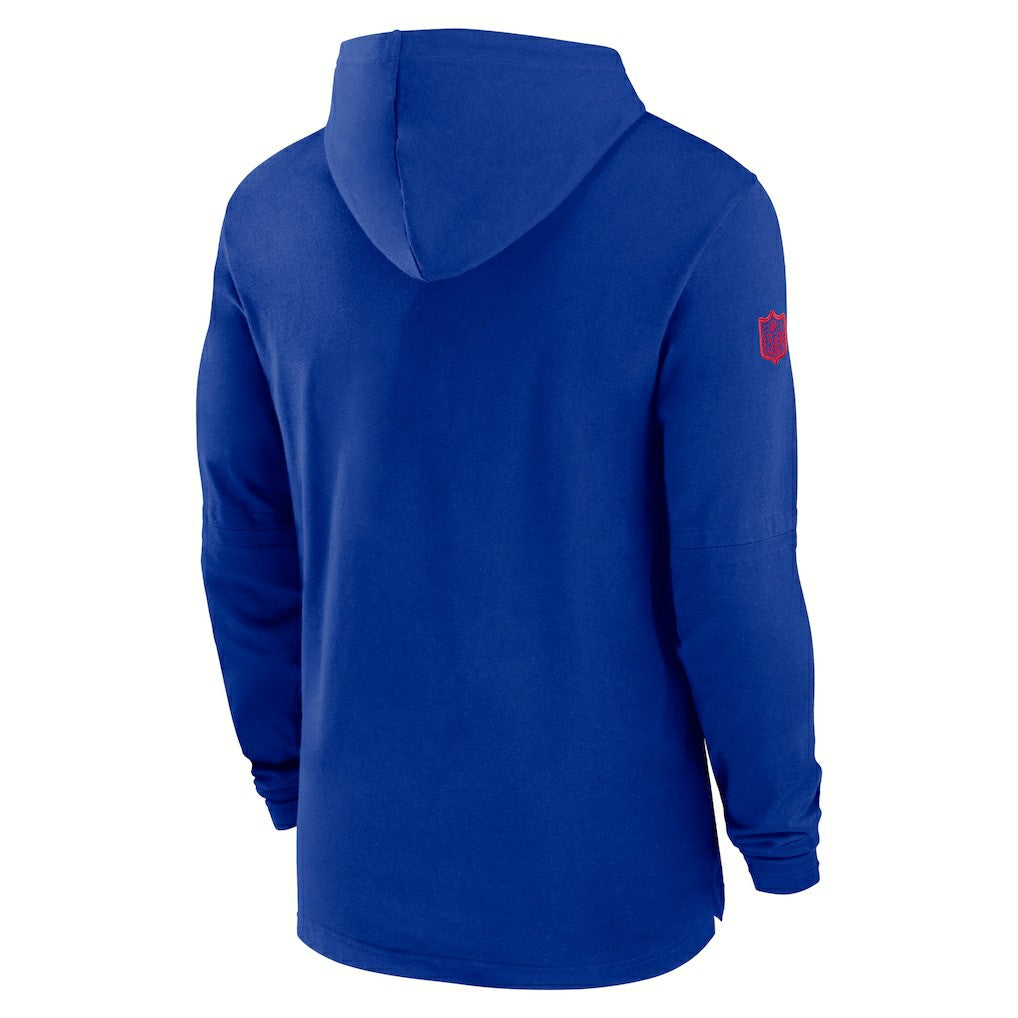 Buffalo Bills 2024/25 Sideline Performance Long Sleeve Hoodie T-Shirt - Royal Hoodies